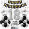 18. Geburtstag Dekoration, Geburtstagsdeko 18 Jahre Junge, 18 Geburtstag Deko, 18 Ballon Schwarz und Silber Deko, Luftballon 18. Geburtstag Party Deko, Deko 18 Geburtstag Junge Mädchen