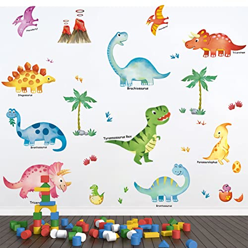 decalmile Wandtattoo Dinosaurier Wandaufkleber Junge Wandsticker Wohnzimmer Schlafzimmer Kinderzimmer Wanddeko