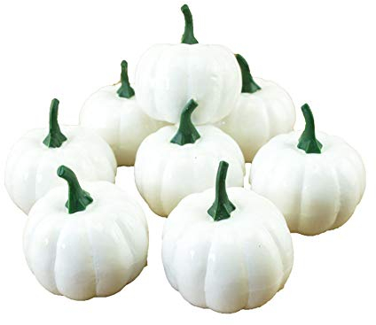 8 Stück Künstliche Kürbisse Halloween Weiß Kürbis Deko, DIY Weiß Simulation Schaum Kürbis Für Kinder, Mini Weißer Kürbis Herbst Dekoration Fotografie Foto Requisiten Für Halloween Dekoration