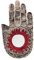 FANMEX - Fantastik - kraftvolle Hand mit Spiegel - Handwerk aus mexikanischem Weißblech (Sternenkreis Silber)