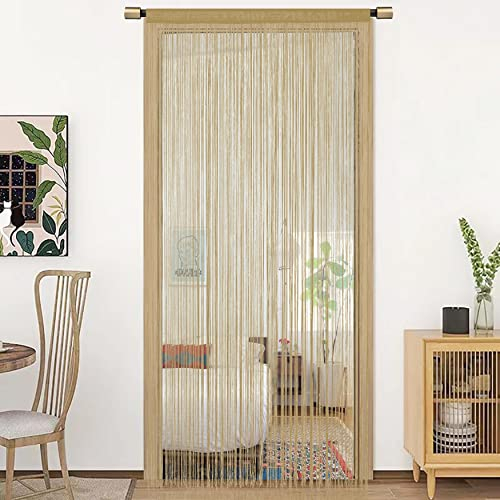 HSYLYM Türvorhang Fenstervorhänge Türdekorationen Raumteiler Dekorationen für Zimmertüren, Wandschrank, Party und Möbel, einteiliges Design 90x245cm Tiefes Ecru
