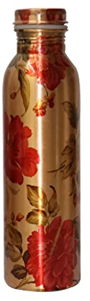 BRACOP® wasserflasche aus Kupfer 1 L Sportwasserflasche Kupfer wasserflasche mit Becher Kupferbecher Wein Becher Kupferbecher Trinkflasche Moscow Mule Gläser Krug aus reinem Kupfer wasserflasche 1 L