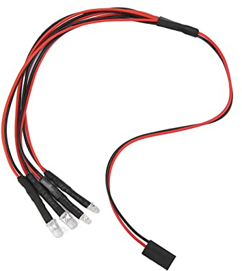 Dilwe RC Auto LED Licht, 4 LED(2 Rot + 2 Weiß), RC Car Upgrade Teile für alle RC Modellspielzeug, wie Axial SCX24 1/24 Fernbedienung Auto