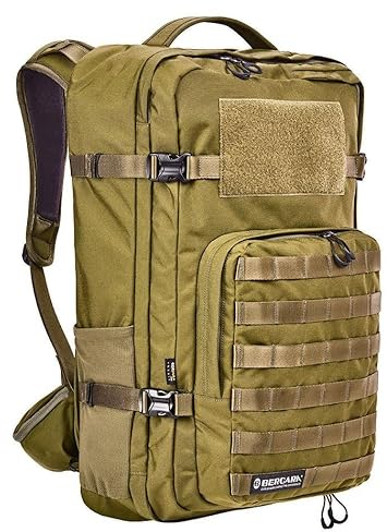 BERGARA - Reiserucksack mit Kulturbeutel, 30 Liter, Dunkelgrün