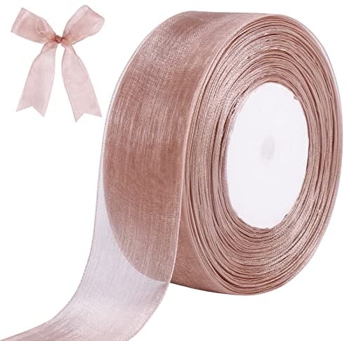tenn well Ruban Rose, 40 mm x 45 Mètres Chiffon Ruban Rose Large pour Cadeau Emballage Cérémonie Mariage Artisanat Décoration