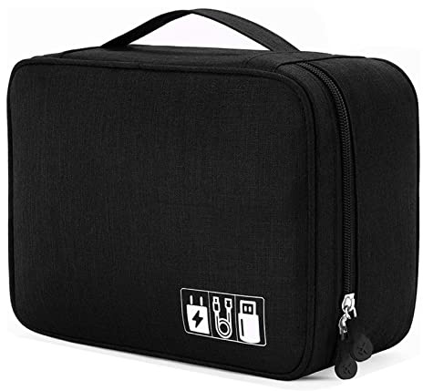 XCWTBL Électronique Multifonctionnel Pochette Câble De Voyage Antichoc Anti Humide Rangement Sac Portable Étanche Organisateur D’Accessoires pour Chargeur, Câbles