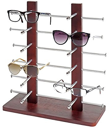 Brillenständer Vendee-AM, Brillenhalter Brillendisplay für 12 Brillen, 42x39cm - braun