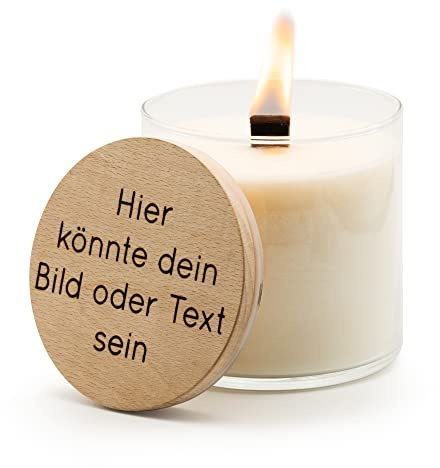 MAJVI Wachsfresser mit personalisierter Gravur: Umweltfreundlicher Wachsfresser aus Glas Gerade – Durchmesser Ø12,5cm | nachhaltiges Recycling von Kerzenwachs | Outdoor Tischfeuer | Topffackel