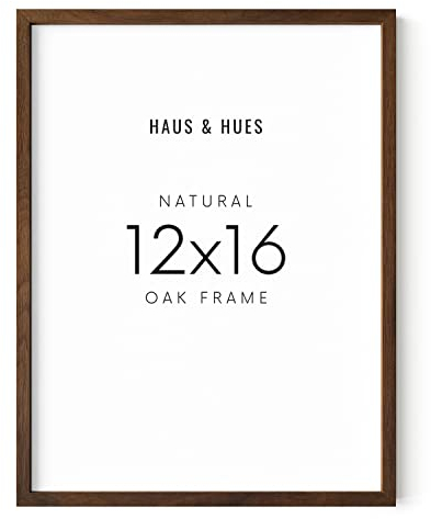 HAUS AND HUES Walnuss-Naturholzrahmen – Set mit 1 12 x 16 Bilderrahmen für die Wand, Rahmen für 12 x 16 Drucke, Familienbilderrahmen braun, (Walnuss-Eichenrahmen)