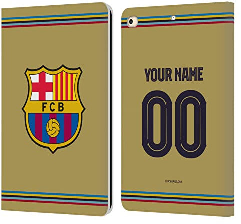 Head Case Designs Licenciado Oficialmente Personalizada Individualizada FC Barcelona Lejos Equipaciones 2022/23 Carcasa de Cuero Tipo Libro Compatible con Apple iPad 9.7 2017 / iPad 9.7 2018