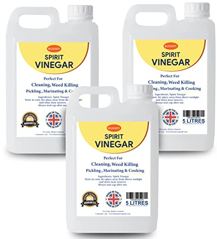 Blissify Spirit White Vinegar Food Grade Acetic Acid Liquid for Household Cleaning, Cooking, Baking and Pickling (5L, Pack of 3)