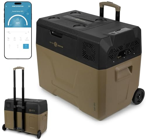 peme Expedition Glacière à Compresseur 39L - Réfrigérateur Congélateur Portable, Refroidissement -20°C, Double Alimentation 12V/24V & 230V, Bluetooth-App, Mode Éco, pour Voiture, Camping
