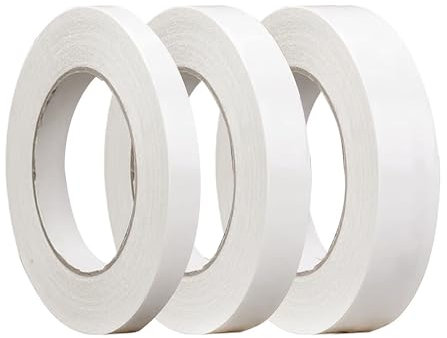 MEMOFYND Lot de 3 rouleaux de ruban adhésif double face de 10 m - Multi-usages - Accessoire stationnaire pour photos, papier peint, scrapbooking, fabrication de cartes et bricolage (0,5/0,8/1,5 cm de