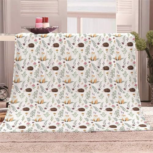 Kuscheldecke 80 x 150 cm 3D Igel Decke Flanell Fleecedecke Weich Warm Flauschig kuscheldecken Igel Wohndecke Decken für Sofadecke Couchdecke, Kinder Erwachsene F753