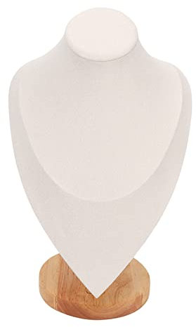 MOTUZP StanStand-Halter aus Holz, für Halskette, Schmuckbüste, für den Einzelhandel, Beige, für Zuhause, Schmuckgeschäft, Messe, Aufbewahrung