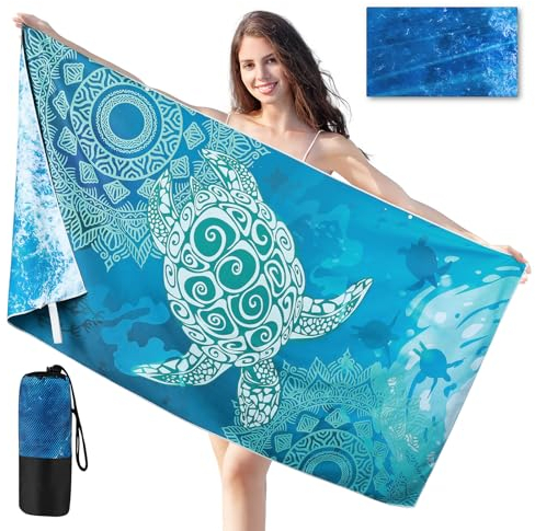 Joyoldelf Strandtuch Mikrofaser Handtuch Badetuch - 160x80 cm Strandtücher Schnelltrocknend Strandhandtuch Groß, Leichtes und Dünnes Tragbares Microfaser Handtücher Sandfrei