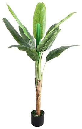 SLOFL Kunstbaum Künstliche 140 cm/4,5 ft Gefälschter Baum Künstlicher Bananenbaum Simulation Großblättriger Bananenbaum for die künstliche Pflanzendekoration zu Hause Kunstpflanze