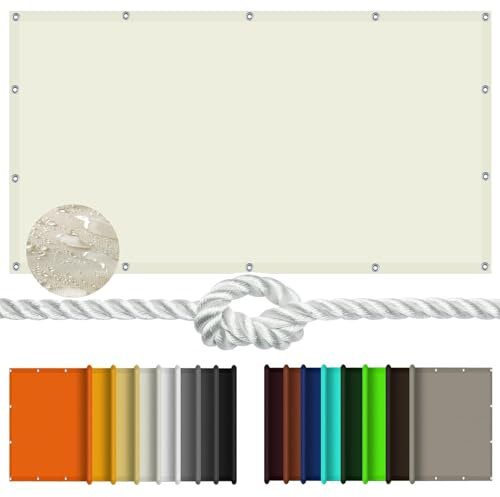 Tenda a Vela Ombreggiante 2 x 4 m 98% Protezione UV Tenda da Sole con Anelli per Esterno, Giardino e Terrazza, Piscina, Avorio