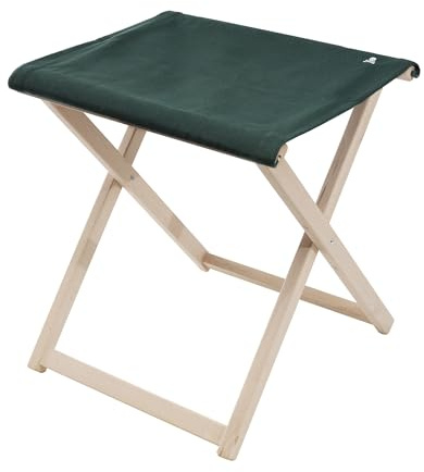Scalpers Klappbarer Regiestuhl aus Buchenholz, Struktur ohne Lack von höchster Qualität, Leinwand in Dunkelgrün, 50x46x45,5
