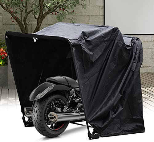 Garage à Motos Pliable Garage Bâche de Protection Moto Quad Tente Pliante Garage Convient à des Motos jusqu'à 103 Pouces de diamètre 270 X 105 X 155cm Noir