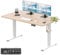 Flamaker Electric Standing Desk 120x60cm Height Adjustable 73-118cm 4-Button Memory Control & LED Display Heavy-Duty Steel Frame 50kg Weight Capacity Anti-Collision Hook & Cable Port,Beige