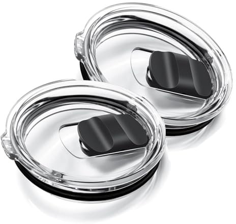 2Pcs 30oz Yeti Tumbler Lids, Replacement Yeti Tumbler Lids with Magnetic Slider Switch, for 30 oz Tumbler, 14 oz Mug 35oz Straw Mug, Spill Proof Coffee Cup Cover Lids, BPA Free