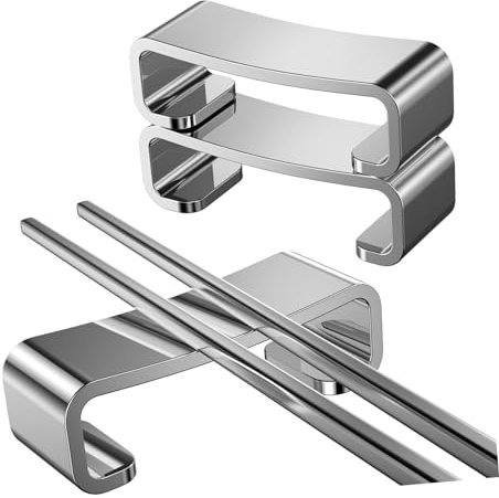 Amosfun 3 Stück Besteckablage Aus Rostfreiem Metall Spülmaschinengeeignet Schlichte Japanische Essstäbchen Löffelhalter Praktischer Küchenhelfer Für Tischorganisation