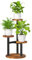 Bamworld Pflanzenständer mit 3 Etagen, für den Innenbereich, kleines Pflanzenregal, für den Außenbereich, Metall, hoher Blumenhalter, Tischstütze, Gartenzubehör für Pflanzenliebhaber (braun)