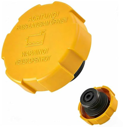 Radiator Expansion Water Tank Cap Car Header Tank Radiator Cap Compatible With Opel Vauxhall Corsa D Astra H Vectra C Zafira B Signum Saab 9-3 1304677 9202799 (Yellow)