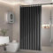 BOYOUTH Rideaux de douche pliables en accordéon en tissu imperméable pour salle de bain, baignoire, hôtel, spa, gris foncé, 111,8 x 195,6 cm