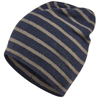 Sterntaler Beanie aus Baumwoll-Mischgewebe mit Streifen – Jungen – weich und pflegeleicht – Mütze für Baby und Kinder, Marine, Größe 53