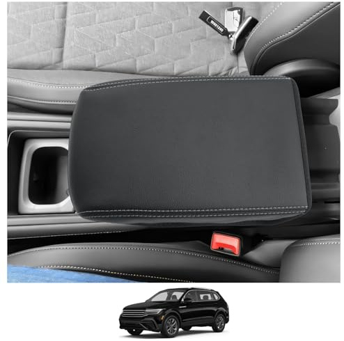 CDEFG Kompatibel mit VW Tiguan 3 2024 2025 Mittelarmlehne Armlehnen Deckel Abdeckung Kratzschutz Mittelkonsole Kunstleder Armlehne Cover Auto Ti-guan III Zubehör