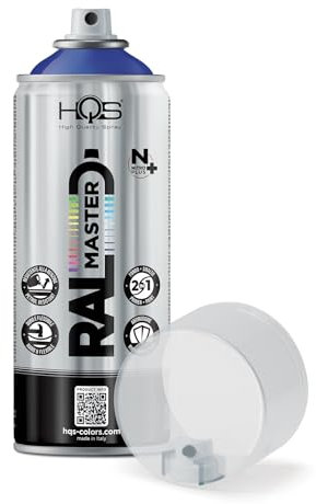 HQS RAL MASTER Bomboletta di Vernice Spray 400ml Nitro Colori Ral (1, Ral 5002 Blu Oltremare Lucido)