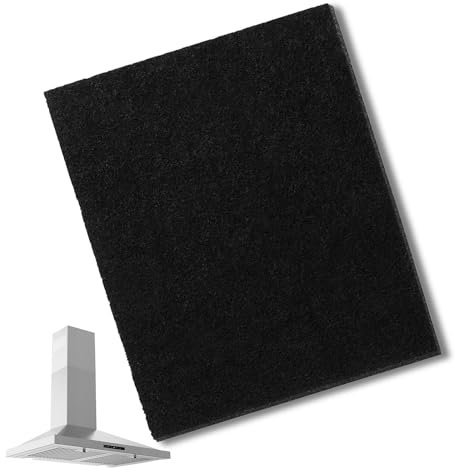 WAIZHIUA Filtro universale per cappa aspirante, filtro antigrasso al carbone attivo, universale, adatto per ogni cappa, 47 x 57 cm, colore nero