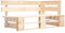 Homvdxl Eckbank aus Holz, 2-Sitzer, Paletten-Stil, Gartenbank, schwer, langlebig, wasserdicht, Terrassenmöbel, perfekt für Terrasse, Deck oder Balkon