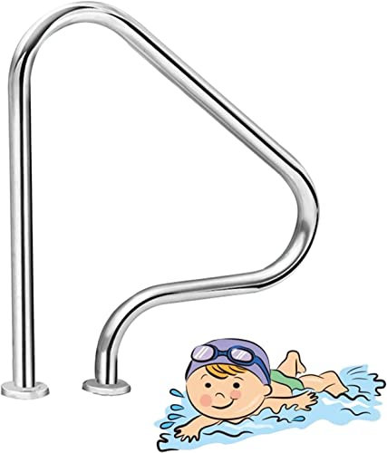 CCKUYT Pasamanos para Piscina, pasamanos de Acero Inoxidable de fácil Montaje, pasamanos para Escalera de natación para Piscina enterrada de 31,4'' x