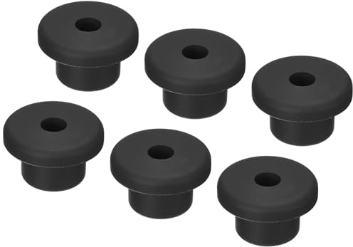 TOP-VIGOR 6Pcs Rubber Grommets 15mm Mount Dia Round T-Type Silicone Seal Flexible Hole Plugs for Cable Pipe Cord Protection