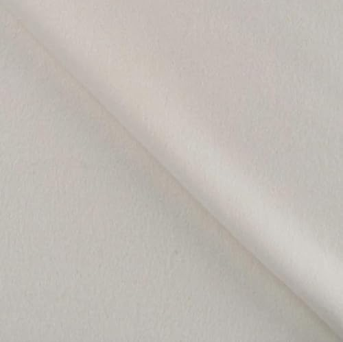 Bio Baumwollfleece GOTS, Polarfleece Meterware *Ab 25cm, 051 wollweiß | GOTS zertifizierter Fleecestoff aus 100% Bio Baumwolle