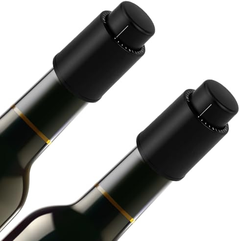 NYSTEP Premium Vacuum Wine Preserver Stopper 2 PACK（Black）