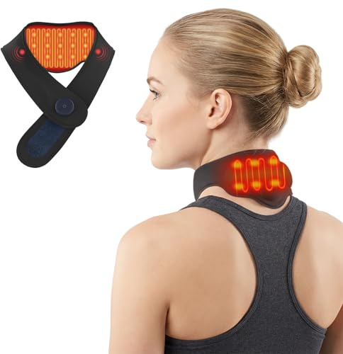 Cordless Neck Heating Pad, Neck Warm Wrap with Soothing Heat, Electric Heat Pad for Comfort, Portable Heated Wrap with 1000mAh Rechargeable Battery for Relaxation