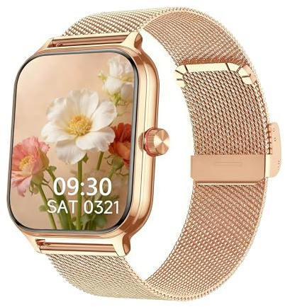 LODIMEKE Smartwatch Herren Damen Telefonfunktion Blutdruck Herzfrequenz Schlaf, 1.96’’ AI Fitnessuhr 100+ Sportmodi, IP67 wasserdichte Schrittzähler Wecker Taschenrechner Visitenkarte iOS Android