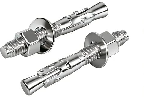 Boltmax 10 Stück Schwerlastdübel M8 x 50mm, Schwerlastanker M8 Edelstahl A2 | Betonanker, Bolzenanker mit Mutter und Unterlegscheibe, Betondübel zur Befestigung von Geländern, Maschinen in Beton