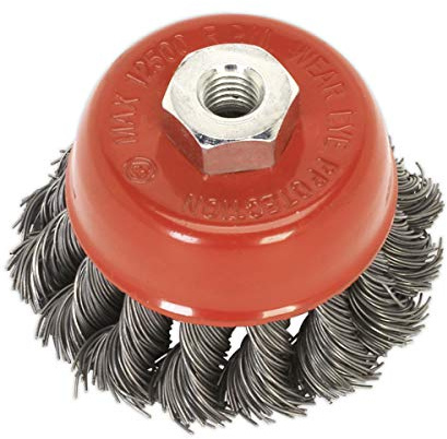 Sealey Twist Knoten Draht Topfbürste, Durchmesser 65 mm, M14 x 2 mm, 1 Stück, TKCB651
