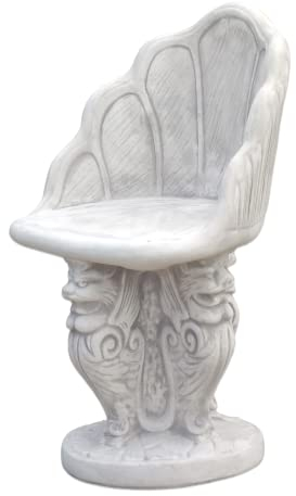 gartendekoparadies.de Massive Sitzgruppe Gartenmöbel Sitzbank Stühle Gartentisch Hocker aus Steinguss für den Außenbereich frostsicher (Stuhl Löwenkopf)