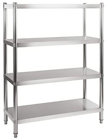 Royal Catering Edelstahlregal 120 cm Metallregal 4 Ablagen Küchenregal Lastenregal Lagerregal RCER-120