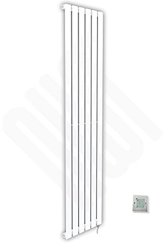 Corwen White Electric Vertical Radiators - PRE FILLED - 440mm (w) x 1850mm (h) Corwen White - 800W