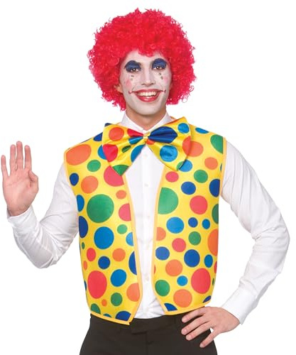 Wicked Costumes Adult Clown Waistcoat & Bowtie Fancy Dress Accessory Set