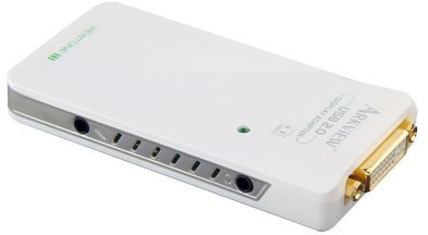 Arkview Multi-Display USB 2.0 auf DVI/VGA/HDMI Adapter Externe Grafikkarte (Link bis zu 6 Displays) 1600x1200 Hohe Auflösung mit Cinch-Audio-Buchse