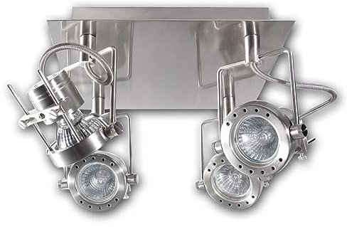 Kanlux SONDA EL-4L Satin Chrome Wall and Ceiling Lighting Fitting 3x50W 220-240V JDR Halogen Bulb GU10/GZ10 Base IP Rating 20