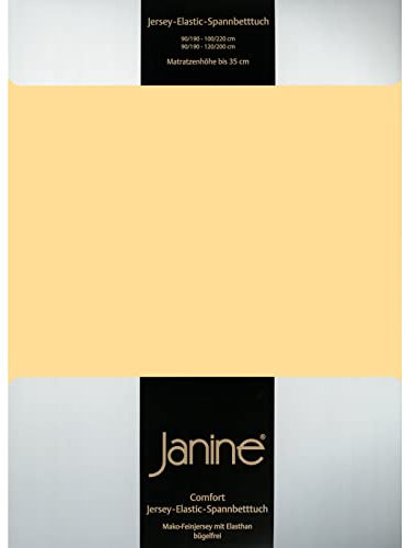 Janine Spannbettlaken Elastic - extra weiches und elastisches Spannbetttuch - für Matratzen 180x200cm bis 200x220cm vanille